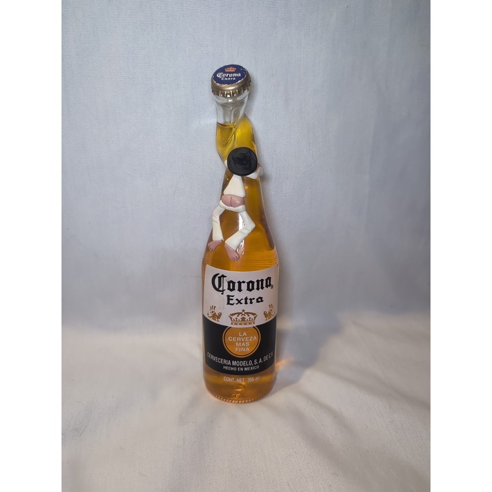 Vintage Corona Extra Stretched Twisted Cowboy On Neck Beer Bottle Mancave Bar